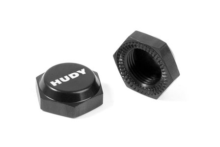 HUDY ALU WHEEL NUT WITH COVER - RIBBED (2), H293560