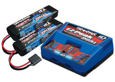 TRX2991GX-C DETAILS Traxxas 4S COMBO (2X 2869X 7.4V LiPo &amp; 1X 2972GX duo charger