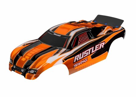 Traxxas Body, Rustler (also Fits Rustler Vxl), Orange (painted, Decals Applied) - 3750T