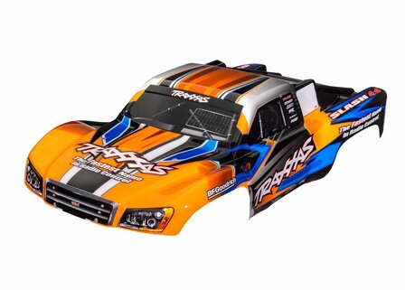 Traxxas Body, Slash 4x4 (also Fits Slash Vxl &amp; Slash 2wd), Orange &amp; Blue (painted, Decals Applied) - 6928T