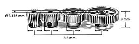 Alu Pinion Module 0.6 - 22T ABSIMA 