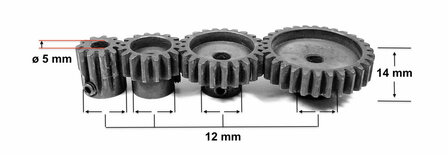 Steel Pinion Module 1.0 - 20T ABSIMA