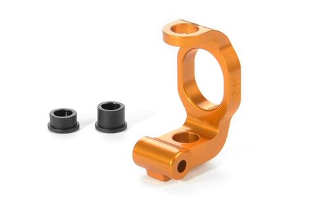 XRAY T2 Alu C-Hub Front Block, Right 2 deg. Deg. - Orange - 302335