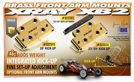 XRAY BRASS FRONT LOWER ARM MOUNT - 322312