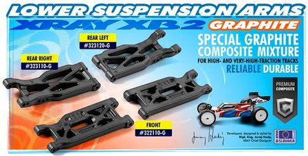 XRAY COMPOSITE SUSPENSION ARM REAR LOWER LEFT - GRAPHITE - 323120-G