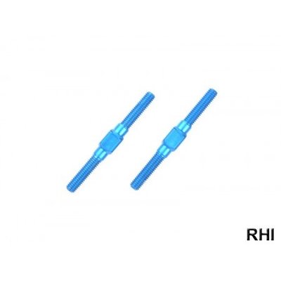 54249,M3x32mm Alu Turnbuckle Shaft (2) blue anodiz