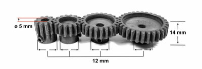  Steel Pinion Module 1.0 - 17T ABSIMA