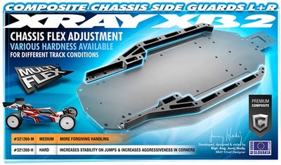 XRAY COMPOSITE CHASSIS SIDE GUARDS L+R - HARD - 321260-H