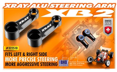 XRAY ALU STEERING ARM (2) - 322510