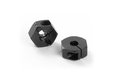 XRAY Alu Wheel Hub Offset +0.75mm (2) - black - 305352